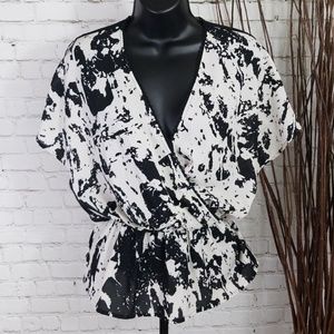 SOLD- Petticoat Alley Faux Wrap Shirt Sz XS